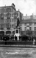 King Edward VII Statue, Fitzalan Square, No 4, Fisher, Son and Sibray Ltd., Nurserymen and The White Building including Daniel Hemmines, Hosiers and Midland Railway Parcel Office, in background