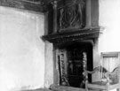 Fireplace, Queen Mary's Room, Turret Lodge, Sheffield Manor House, Manor Park. The Shrewsburys Coat of Arms are carved over the fireplace Fireplace, Queen Mary's Room, Turret Lodge, Sheffield Manor House, Manor Park. The Shrewsburys Coat of Arms are carved over the fireplace