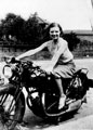 Ruth Blackwell on a Rudge-Whitworth Motor Cycle