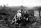 Perrett family in back garden of No. 98 Brookhouse Hill
