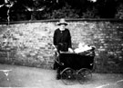 Mrs. Collinson and unidentified baby in pram