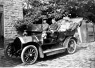 Family of Athol Capron in Humber car at Greenoak House, Baslow Road, Totley. The family of Athol Capron (consisting of his wife, 4 children and donkey) moved into Greenoak House in 1899, paying ú90 p.a. rent to Ebenezer Hall of Abbeydale Park Family of Athol Capron in Humber car at Greenoak House, Baslow Road, Totley. The family of Athol Capron (consisting of his wife, 4 children and donkey) moved into Greenoak House in 1899, paying ú90 p.a. rent to Ebenezer Hall of Abbeydale Park