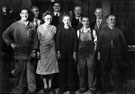 View: s09236 A Group of employees in the Smithing Shop of William Tyzack Sons and Turner Ltd., manufacturers of files, saws, scythes etc.,