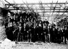 View: s09279 Workmen from Messrs Longdens (most probably G. Longden and Son Ltd.), during Sheffield Midland railway station construction