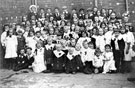 Owler Lane School, children wearing rosettes for the Coronation of George V
