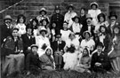 A staged village wedding by members of Bradfield Village Mothers Union
