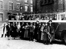Charabanc outside St. Simons Church, Matilda Street junction with Eyre Street