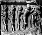 View: s09483 Altar piece depicting murder of Thomas a Beckett in Beauchief Abbey