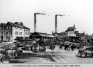 Thomas Marrian and Co.,  Burton Weir Brewery, Attercliffe Road, Cooperage yard and cask-washing sheds, from the West