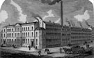 View: s09882 George Wostenholm and Son Ltd., cutlery manufacturers, Washington Works, No. 97 Wellington Street at junction of Bowdon Street, right