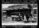 Milk despatch platform and milk dray, Sheffield and Ecclesall Co-operative Society Ltd., New Model Dairy, Archer Road, Millhouses