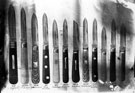 Pocket knives, sample page from trade catalogue, manufacturers unknown Pocket knives, sample page from trade catalogue, manufacturers unknown