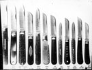 Pocket knives, sample page from trade catalogue, manufacturers unknown Pocket knives, sample page from trade catalogue, manufacturers unknown