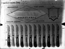 Pocket knives, sample page from trade catalogue, manufacturers unknown Pocket knives, sample page from trade catalogue, manufacturers unknown
