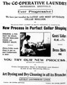 Advertisement for Brightside and Carbrook Co-operative Society Ltd., Shiregreen Laundry, No. 143 Bellhouse Road, Collar Moulder