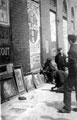 Pavement artist outside the Fitzalan Market Hall