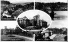 Composite postcard depicting views of Sheffield, Wyming Brook Drive, High Hazel Park, Botanical Gardens and University of Sheffield