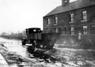 Flooding at Beighton, Crown Terrace, next to the Railway Inn, Rotherham Road (known as Mill Road in 1800's) where Glover's Flour Mill stood in 1880's