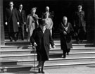 Official visit of Winston Churchill, leaving Town Hall with Alderman Herbert Keeble Hawson, Lord Mayor