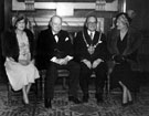 Official visit of Winston Churchill, with Alderman Herbert Keeble Hawson, Lord Mayor
