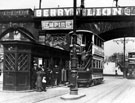 Handsworth tram and tram shelter, at the Wicker Arches looking towards Spital Hill