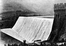 Derwent Reservoir and Dam before the drought of 1947, overflows into the Ladybower Reservoir Derwent Reservoir and Dam before the drought of 1947, overflows into the Ladybower Reservoir