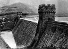 Derwent Dam during the drought of 1947, Ladybower Reservoir below Derwent Dam during the drought of 1947, Ladybower Reservoir below