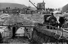 View: s11303 Construction of Howden Dam, 'Buller' the locomotive can be seen to the right