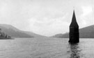 St. James and St. John's Church, Derwent, spire showing above Ladybower Reservoir St. James and St. John's Church, Derwent, spire showing above Ladybower Reservoir