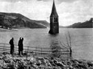 St. James and St. John's Church, Derwent, spire showing above Ladybower Reservoir