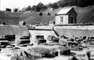 Ewden Valley Waterworks under construction, More Hall Reservoir weir and meter house