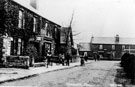 Furnace Lane, Woodhouse Mill, showing early petrol station, Retford Road in distance