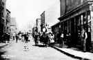 Cross Street, Woodhouse, Woodhouse Cross is behind the photographer, St. Paul's Methodist Church is at the top of the street facing down, shop on right was James Hall's, baker and grocer