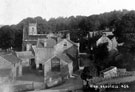 View: s11778 High Bradfield, St. Nicholas' Church and Towngate, Old Horns Inn on left