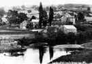 Low Bradfield from the weir. Smithy Bridge Road, left. Burnside Cottages, blacksmiths and joiners shop
