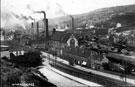 General view of Stocksbridge from Nanny Hill, St. Matthias Church, Manchester Road in foreground, Stocksbridge Works in background