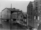 Rear of Alexandra Theatre, showing the combined flow of the rivers Don and Sheaf, from Sheaf Bridge, Exchange Street