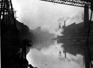 View of the River Don, looking west towards Park Iron Works, Foley Street on the left and centre of the photograph with Crescent Steelworks, Warren Street on the right