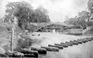 Lepping or Leaping Stones', (stepping stones) and construction of Leppings Lane Bridge, River Don, Hillsborough