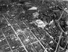 Aerial view - City Centre including City Hall (under construction), Barker's Pool, Pinstone Street (extreme right), Carver Street, Rockingham Street, Division Street, Central Telephone Exchange, West Street and Cambridge Street