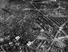 Aerial view - City Centre including The Moor in foreground, Matilda Street, left, Eyre Street and Arundel Street, centre left, Gasometer and Sylvester Street, St. Mary's Road and Charlotte Road, right