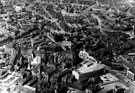 Aerial view - City Centre looking towards Netherthorpe, including St. Marie's Church, Norfolk Row, extreme left, Norfolk Hall, Norfolk Street in foreground, Fargate, centre left and Telegraph and Star Offices, High Street, right