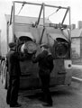 1951 type refuse collector, emptying the bins