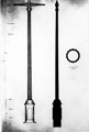 Sheffield Standard Lamp Pillar showing elevation with core and section. Lamps made at John M. Moorwood Ltd., Eagle Foundry, Stoke Street, Attercliffe