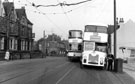 View: s12811 Abbey Lane near Meadowhead, showing Tram 112 and Bus 473