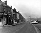 General view of Addy Street, Crookesmoor, Ashberry Hotel (No. 116), left, Whitby Hotel (No.106), below