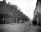 Allen Street at the junction of Meadow Street, former premises of George Fretwell Hudson, pawnbroker, Nos. 23 - 25 (moved to 72 - 76 Meadow Street) and Meadow Works Meadow Street