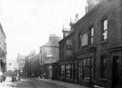 Allen Street looking towards Nos. 29 - 31 Miltons Head public house showing Nos. 65 - 67 John Truswell Ltd., wholesale provision merchants (between Court No. 7 and 9)