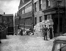 View: s12998 Arundel Lane from Arundel Street - showing Nos. 33 - 37 Arundel Street, John May (Sheffield) Ltd. Vulcan Works, basket makers and the derelict H. Jenkins and Sons, Beta Works, haft and scale cutters, Arundel Lane