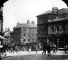 Market Place, King Street and Angel Street, No. 20 Angel Street, Charles J. Muddiman, bootmaker, Fitzalan Market Hall on right